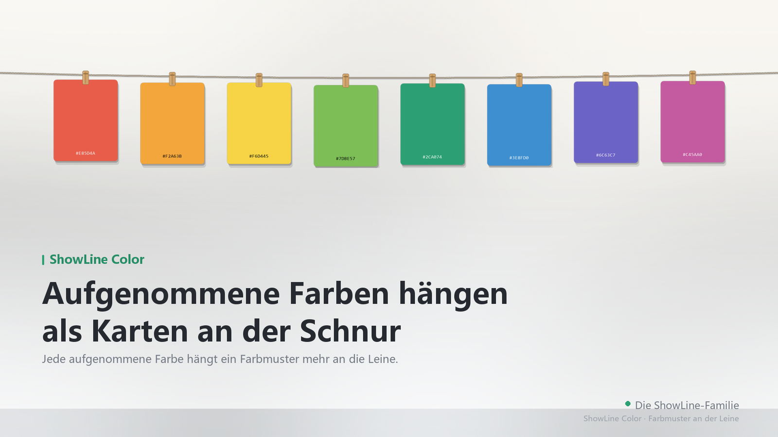 Farbkarten an der Leine