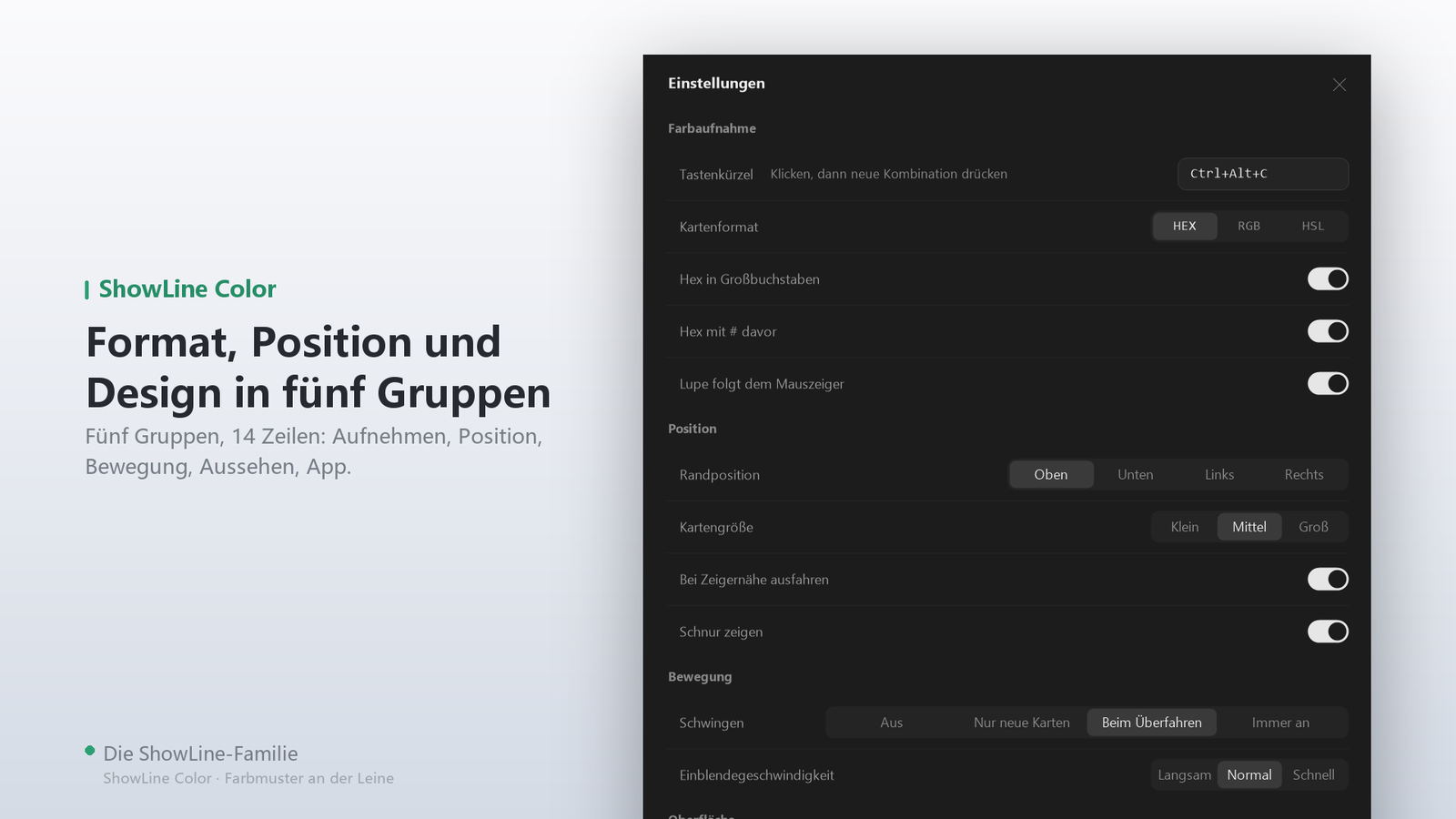 Aufnehmen, Position, Bewegung, Design, App