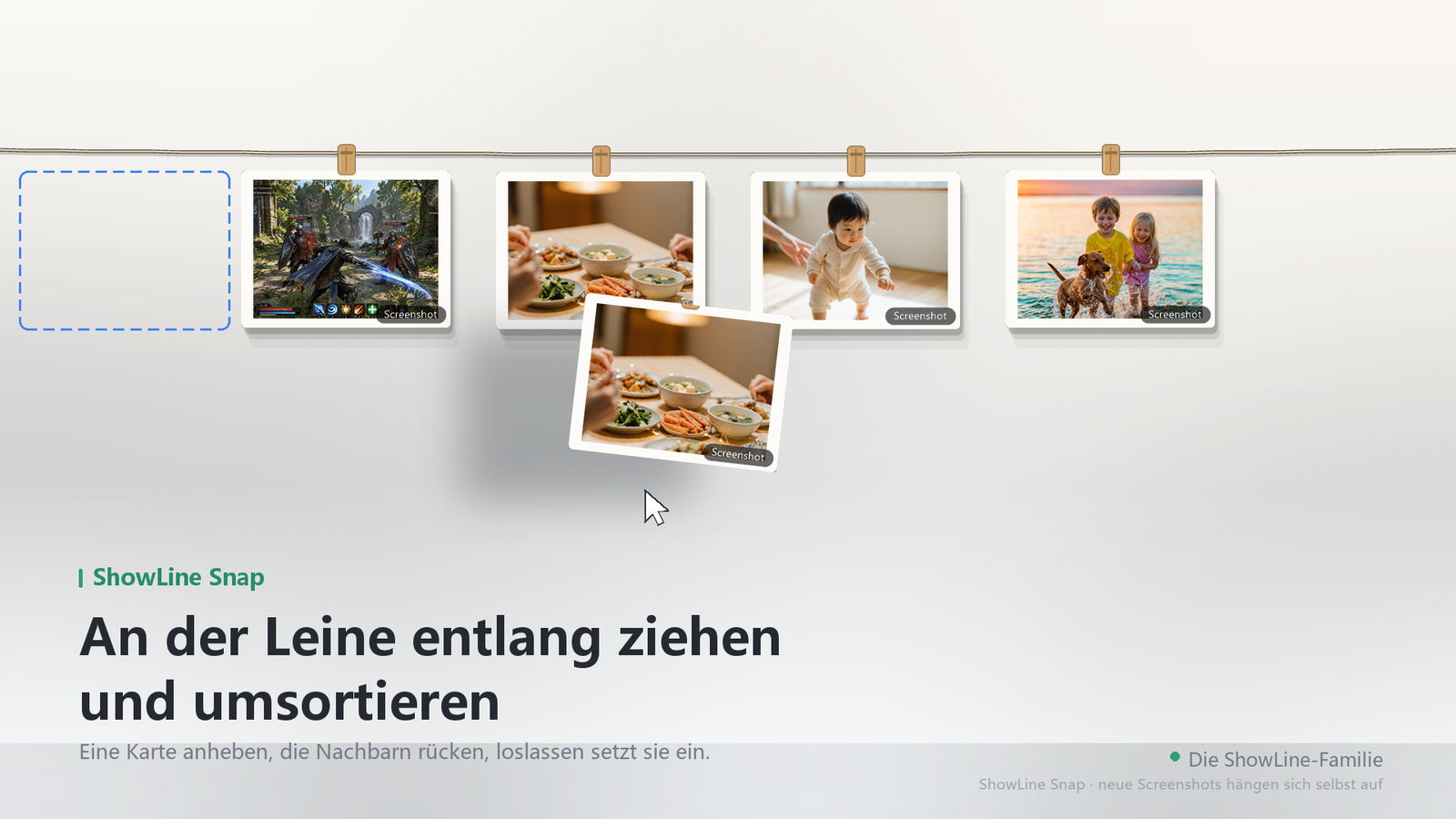 Eine Aufnahme in ein Chatfenster ziehen