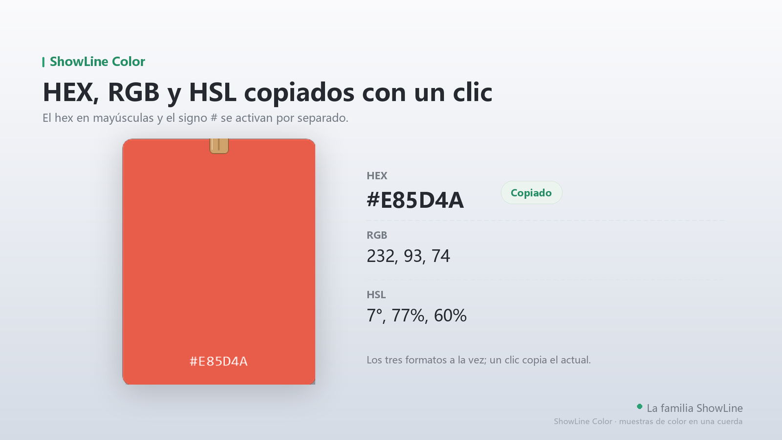 HEX, RGB y HSL a la vez