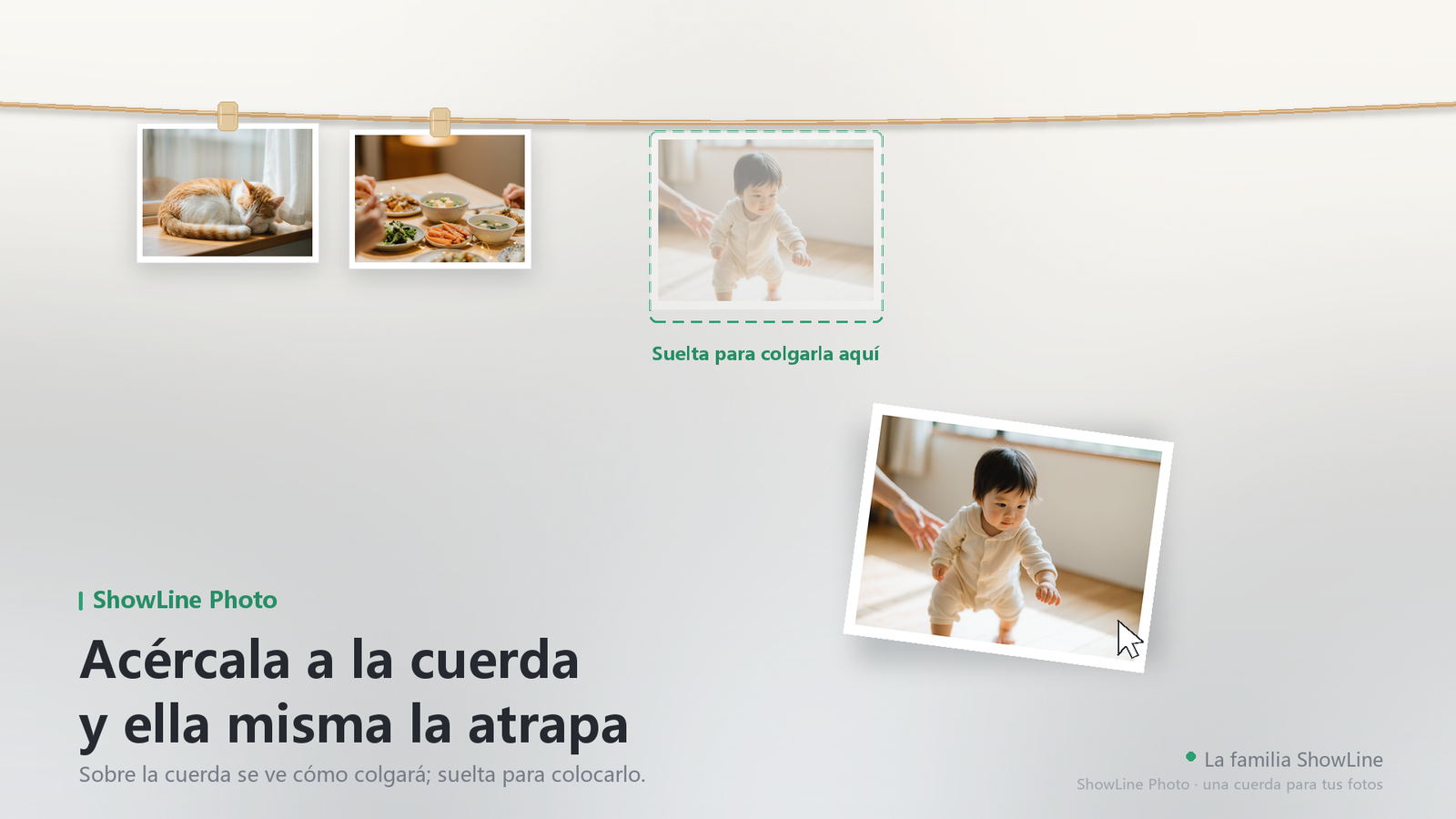 Arrastra una foto a la cuerda