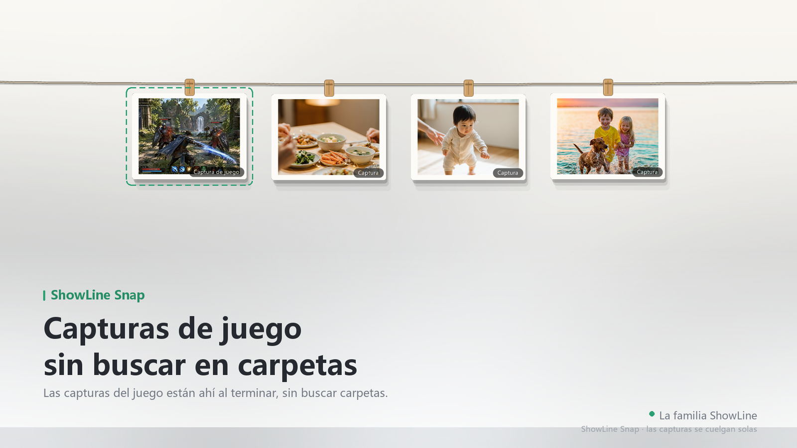 Las capturas de juego cuelgan junto a tus notas
