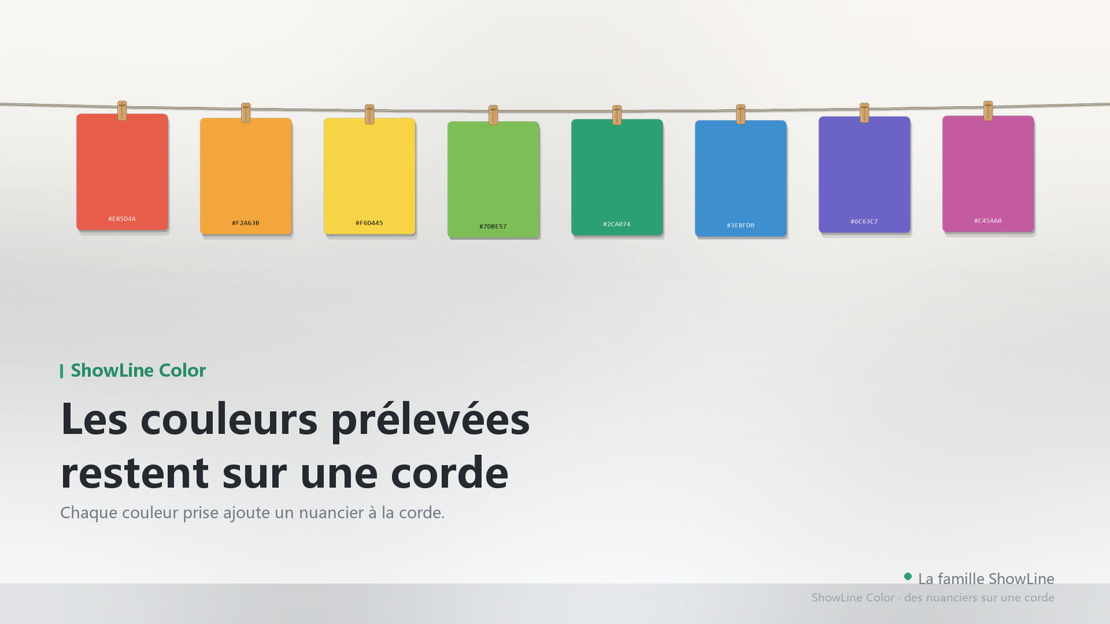 Les cartes de couleur sur le fil