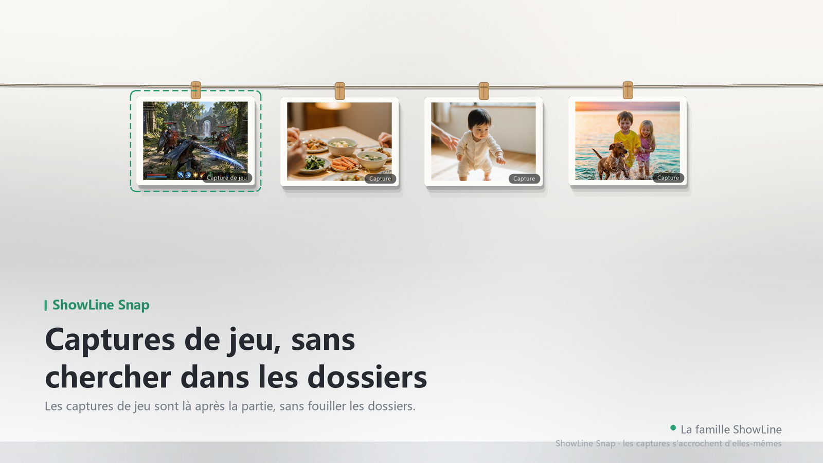Les captures de jeu pendent à côté de vos notes