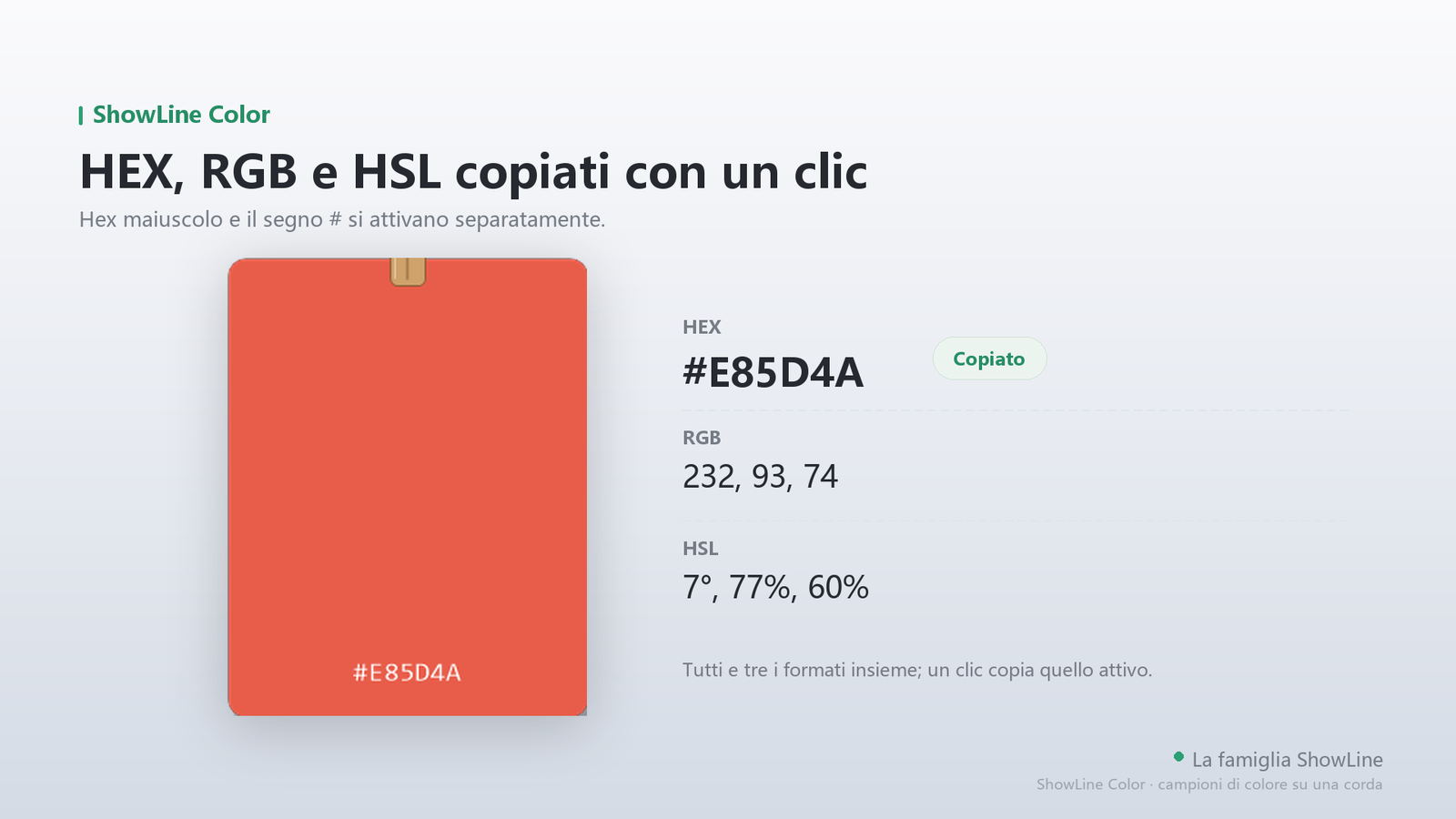 HEX, RGB e HSL insieme