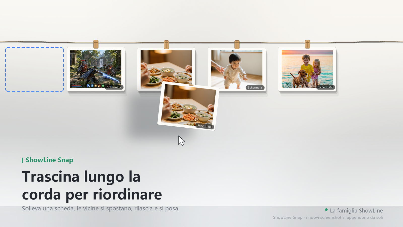 Trascina una cattura in una finestra di chat