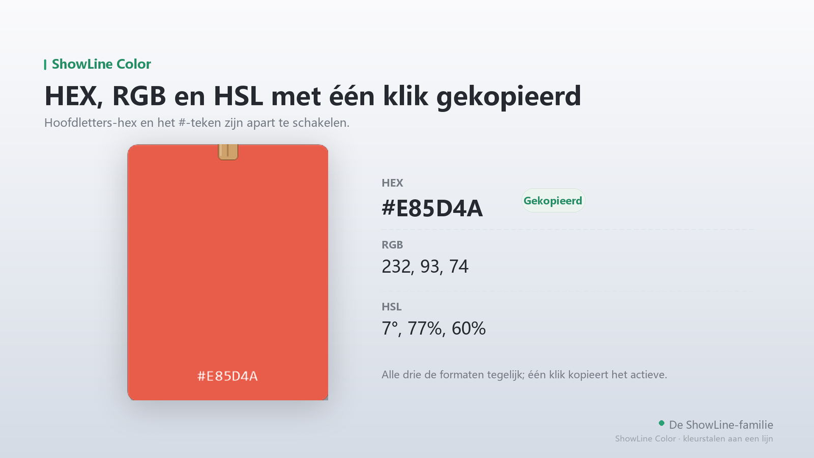HEX, RGB en HSL tegelijk