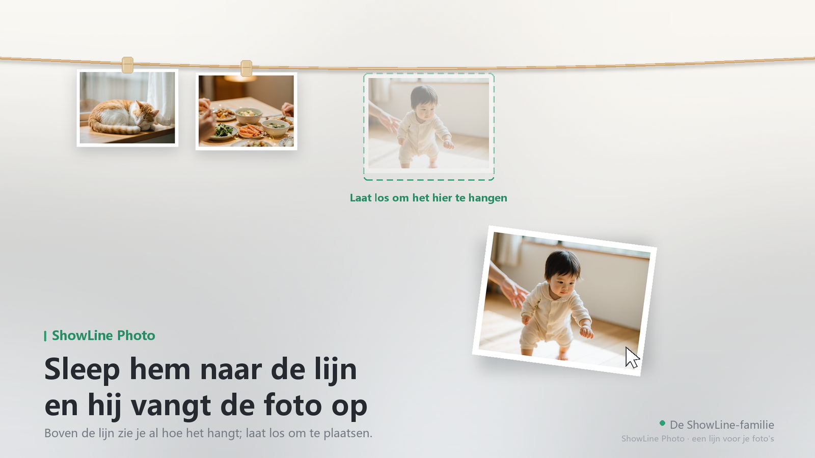 Sleep een foto naar de lijn