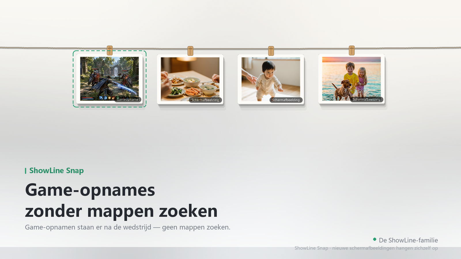 Game-opnames hangen naast je notities